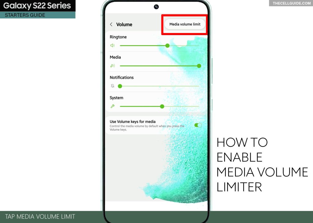 enable media volume limit galaxy s22 MVL