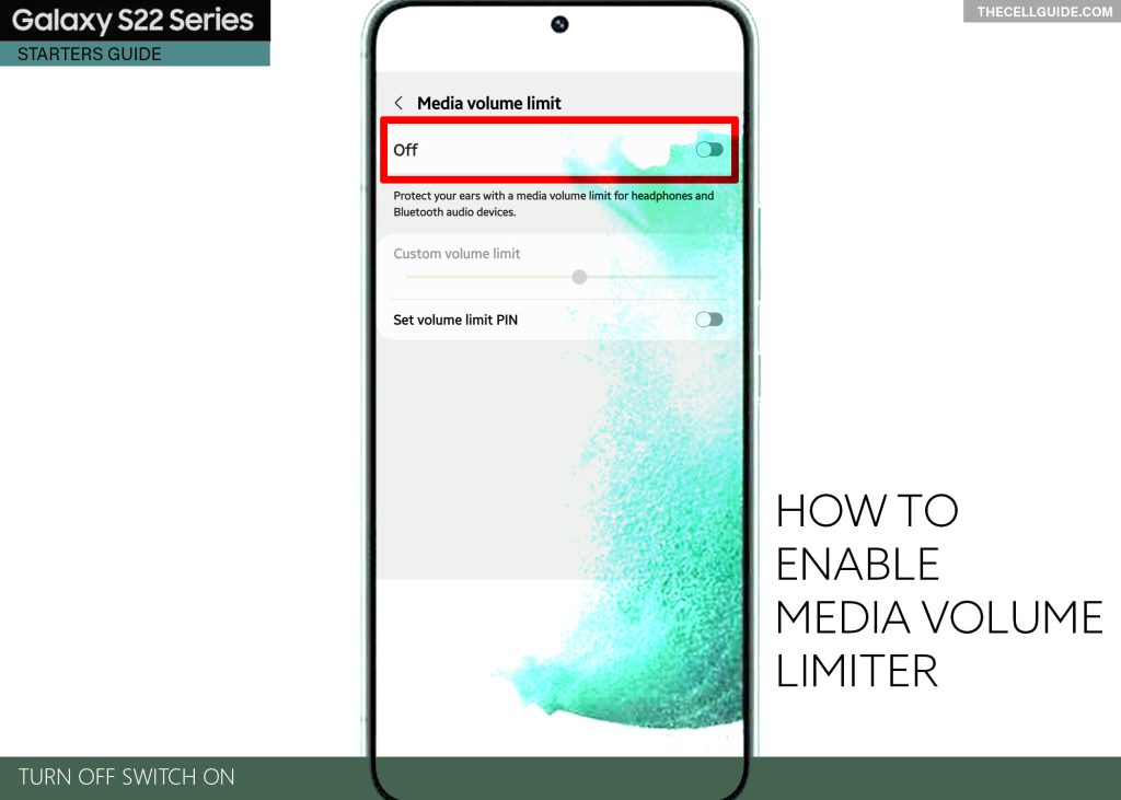 enable media volume limit galaxy s22 ON