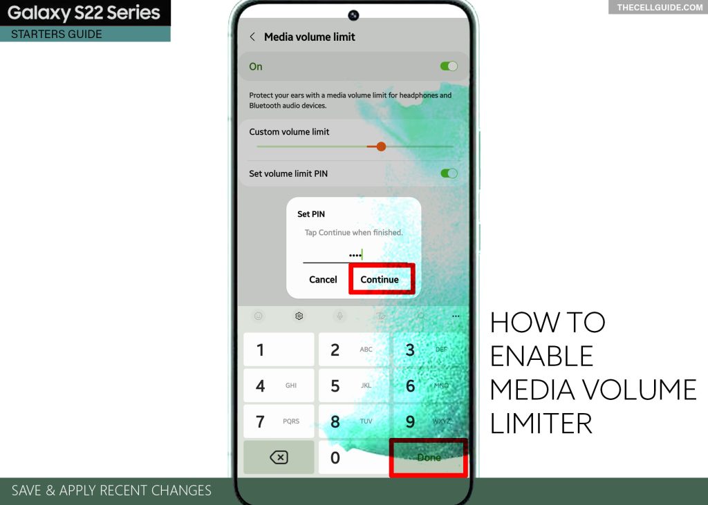 enable media volume limit galaxy s22 SAVE