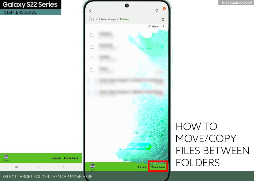 move copy files between folders galaxy s22 TF