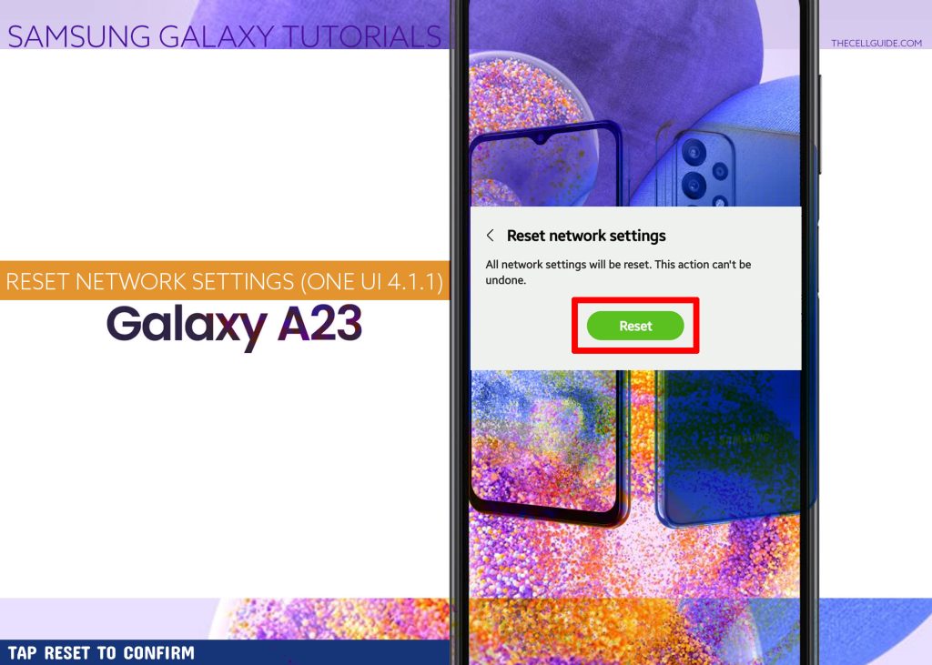 How To Reset Network Settings on Galaxy A23 5g 8 reset network settings galaxy a23 5g CONFIRM