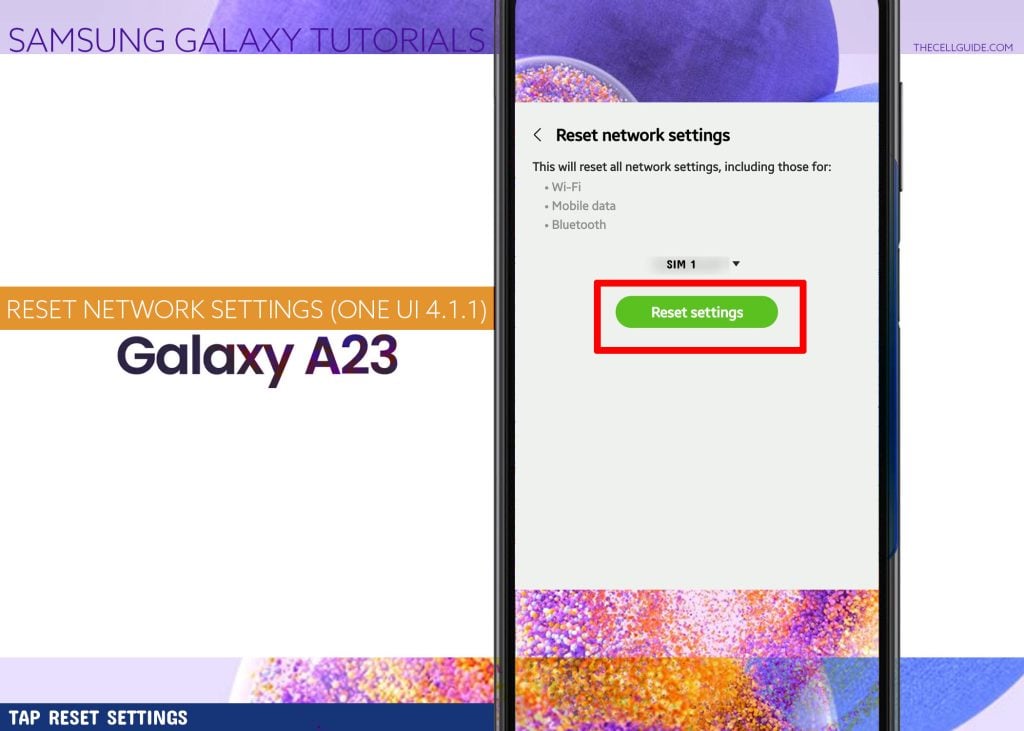 reset network settings galaxy a23 5g S