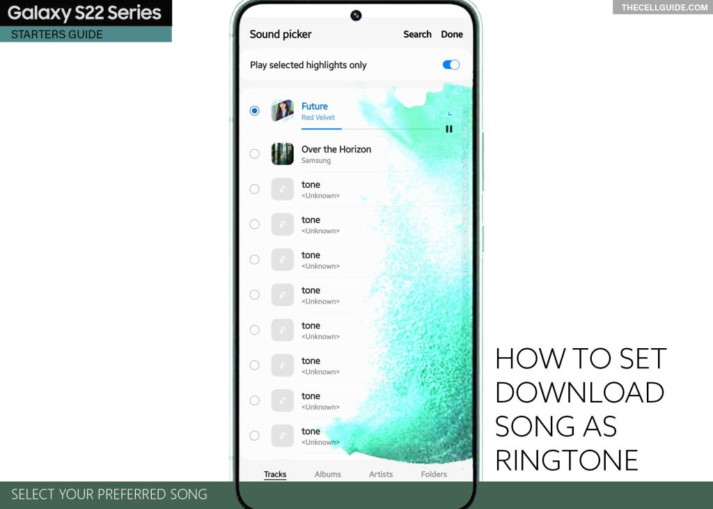 set downloaded song as ringtone galaxy s22 SELECT