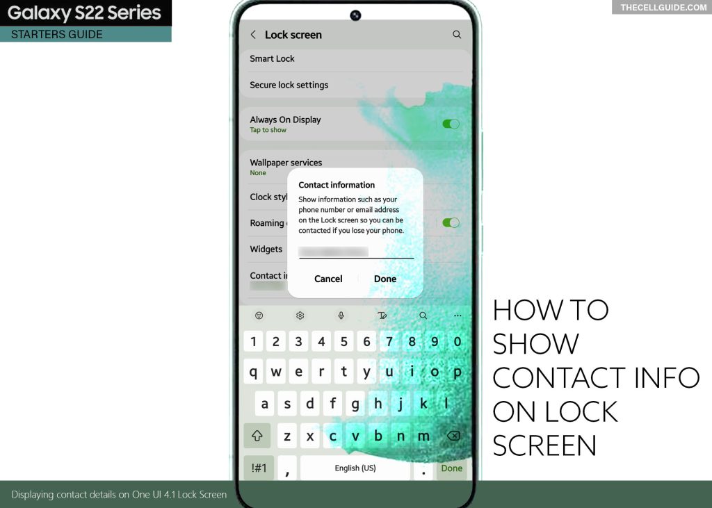 show contact info on lock screen galaxy s22 featured