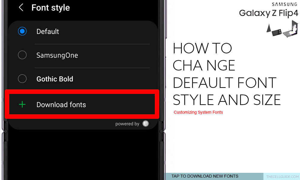 change default font style and size galaxy z flip4 DOWNLOAD