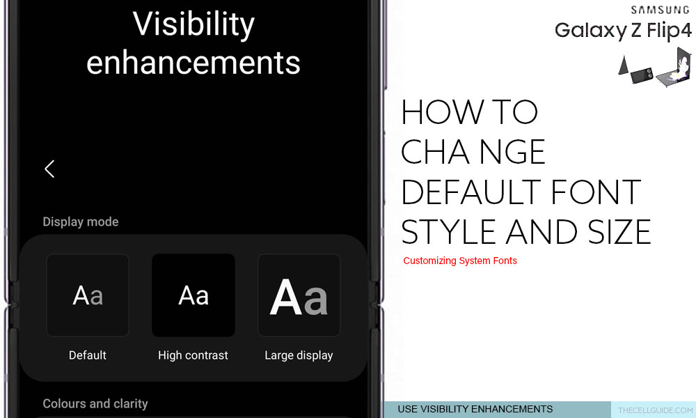 change default font style and size galaxy z flip4 VE