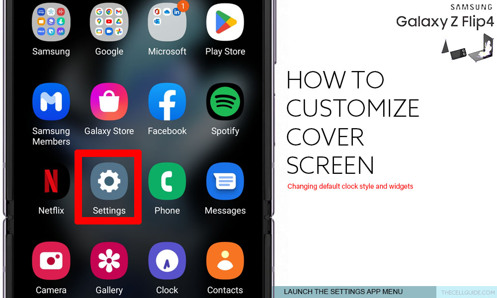 customize cover screen galaxy z flip4 SETTINGS