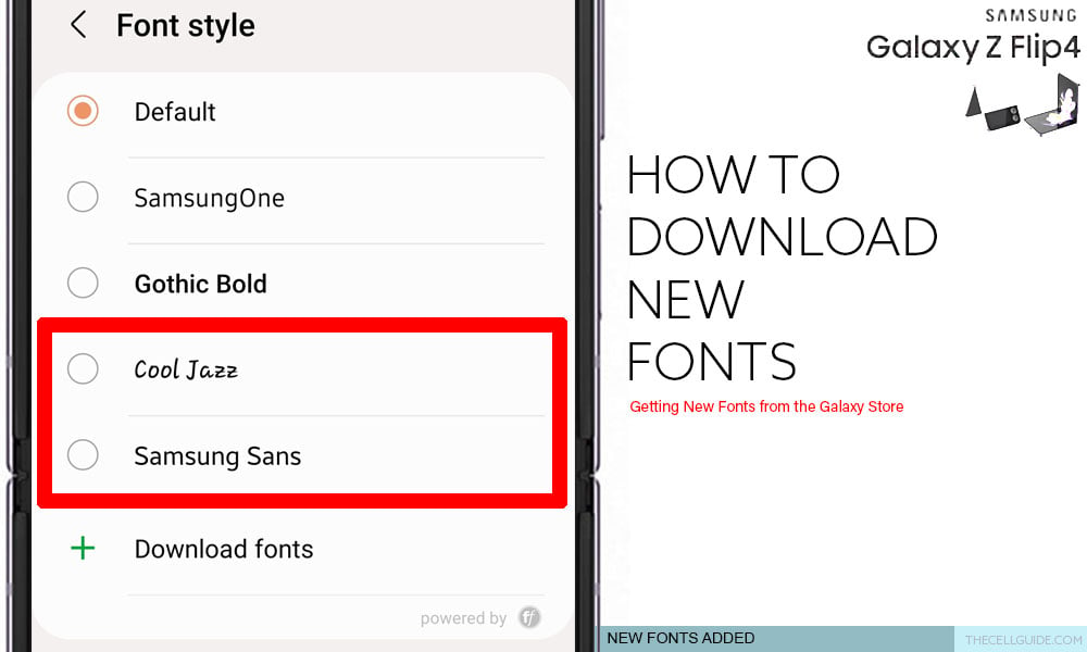 download new fonts galaxy z flip4 ADDED