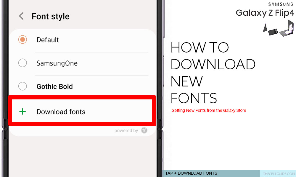 download new fonts galaxy z flip4 DF