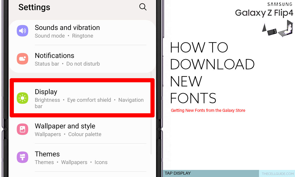 download new fonts galaxy z flip4 DISPLAY