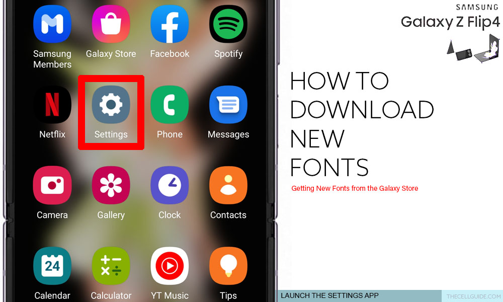 download new fonts galaxy z flip4 SETTINGS