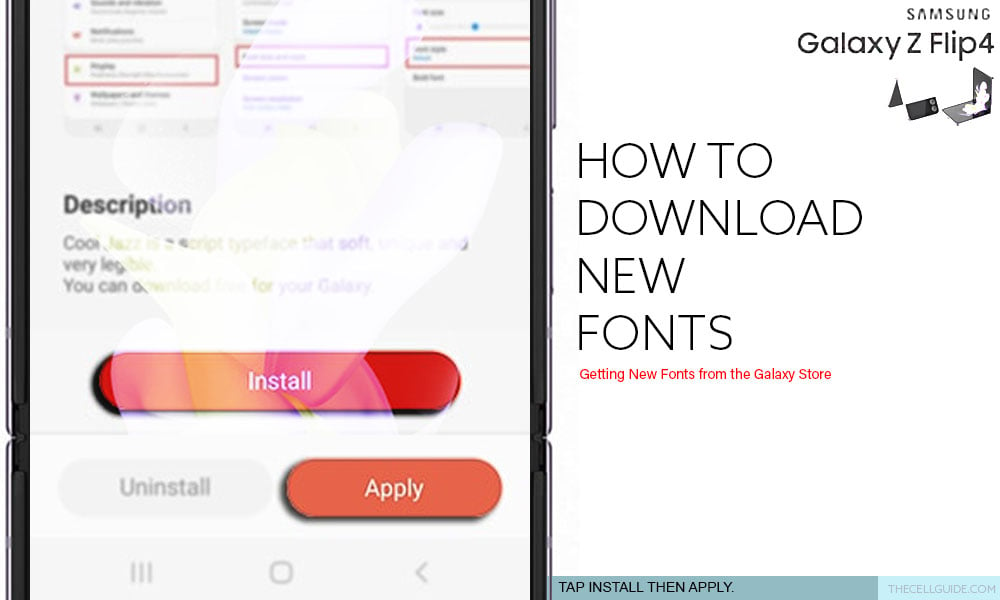 download new fonts galaxy z flip4 install apply