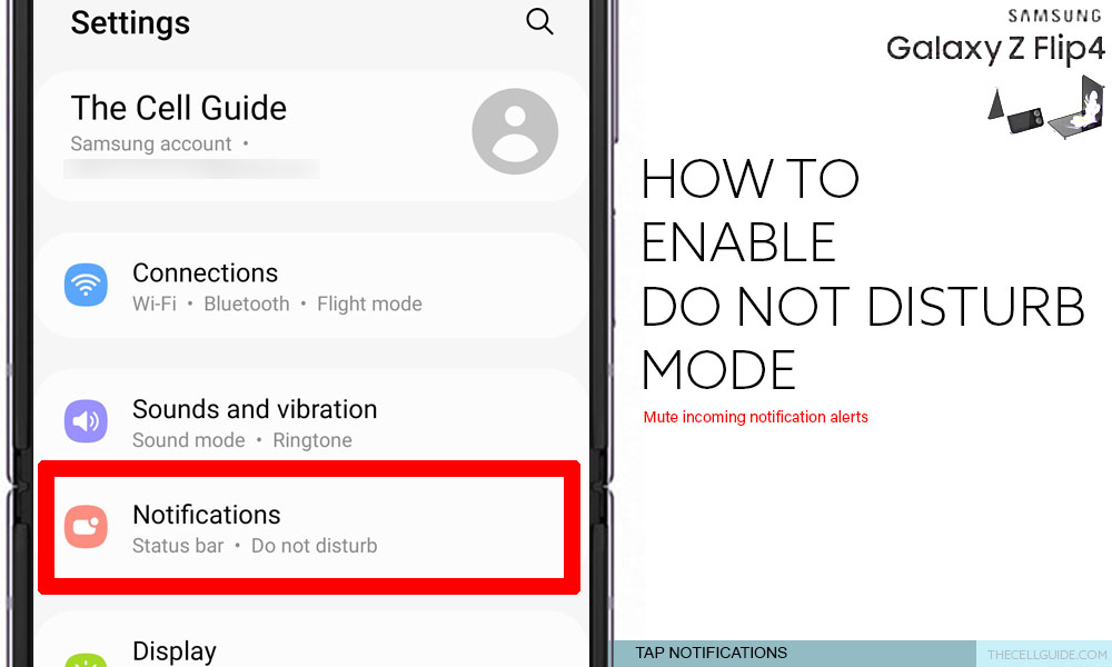 How to Enable Do Not Disturb Mode on Galaxy Z Flip4 3 enable do not disturb galaxy z flip4 NOTIFICATIONS