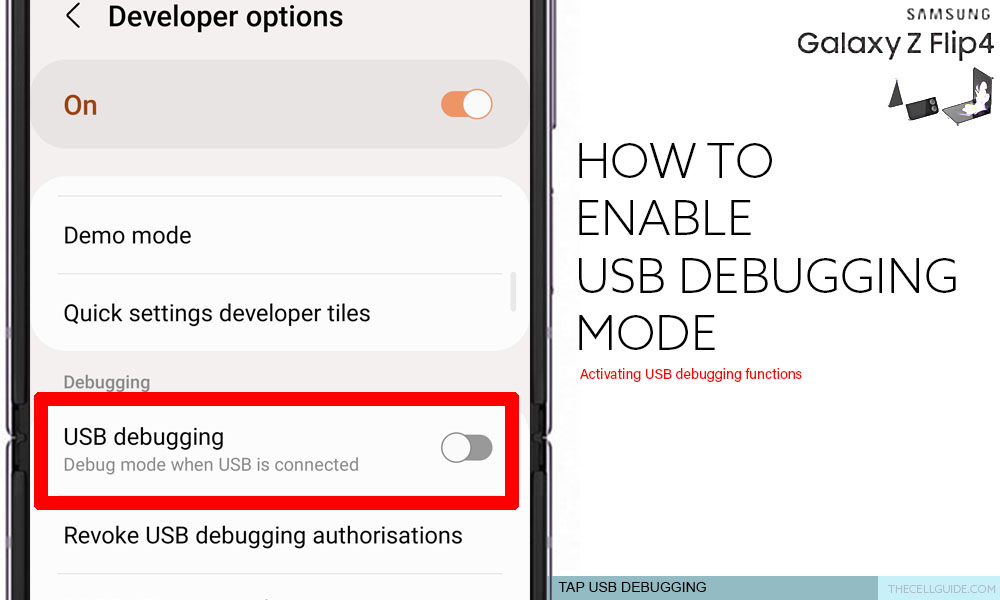 enable usb debugging galaxy z flip4 UDjpg