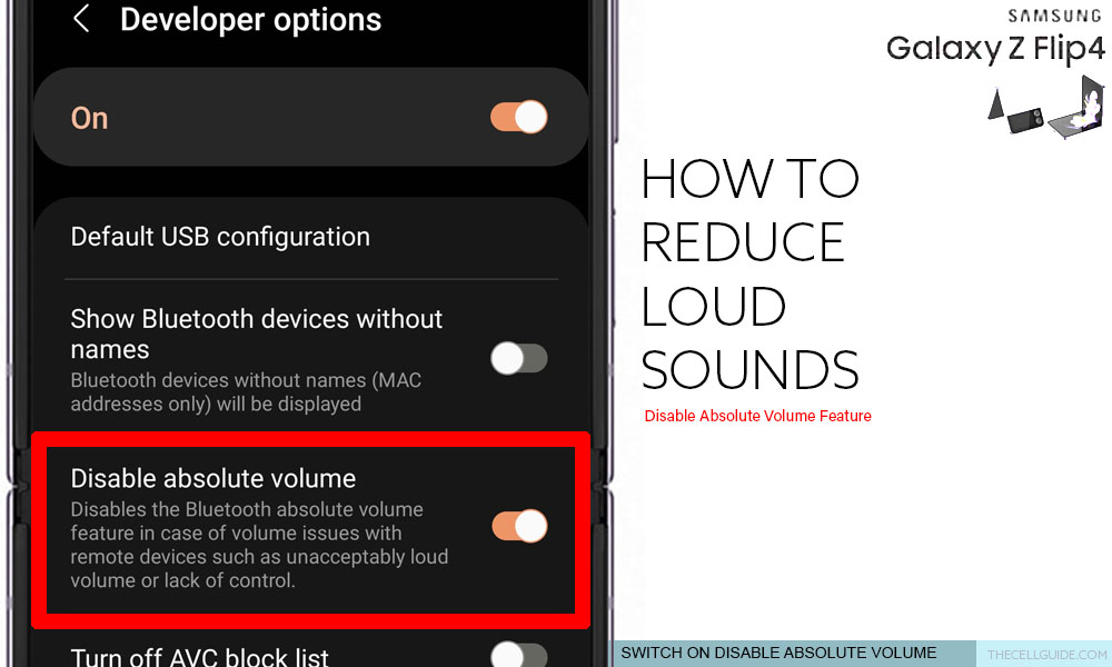 reduce loud sounds galaxy z flip4 DAV