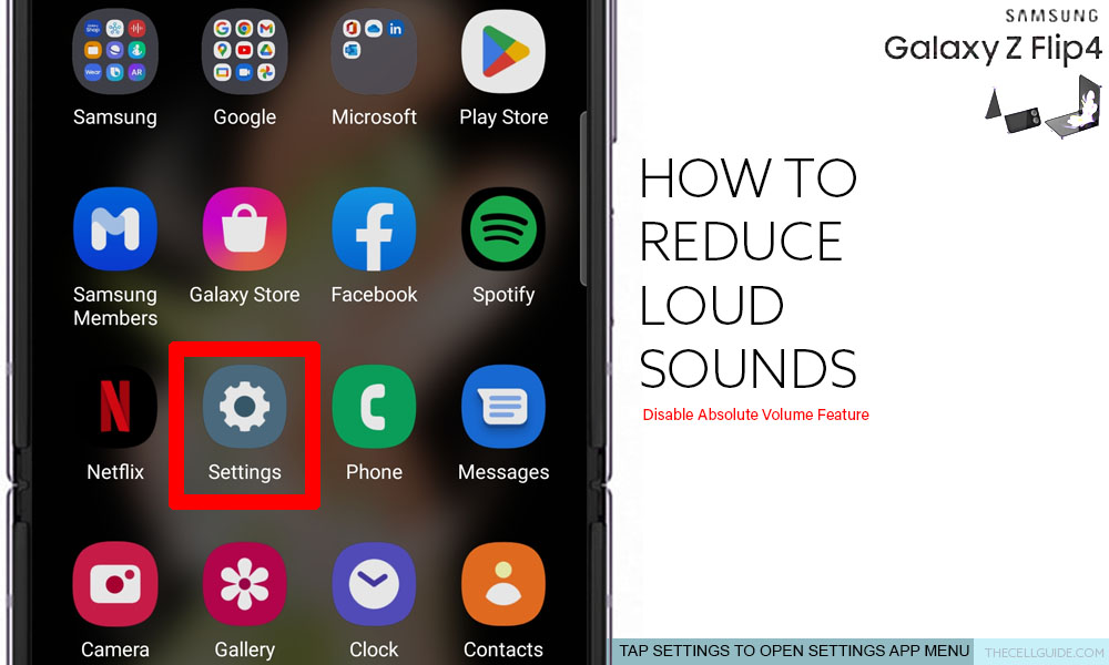 reduce loud sounds galaxy z flip4 SETTINGS