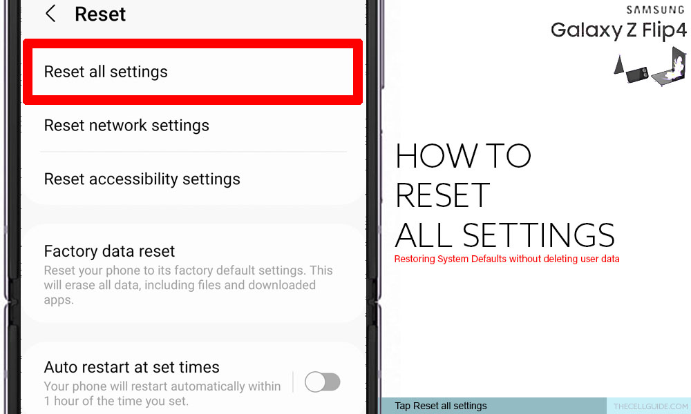 How to Reset All Settings on Galaxy Z Flip 4 5 reset all settings galaxy z flip4 ras