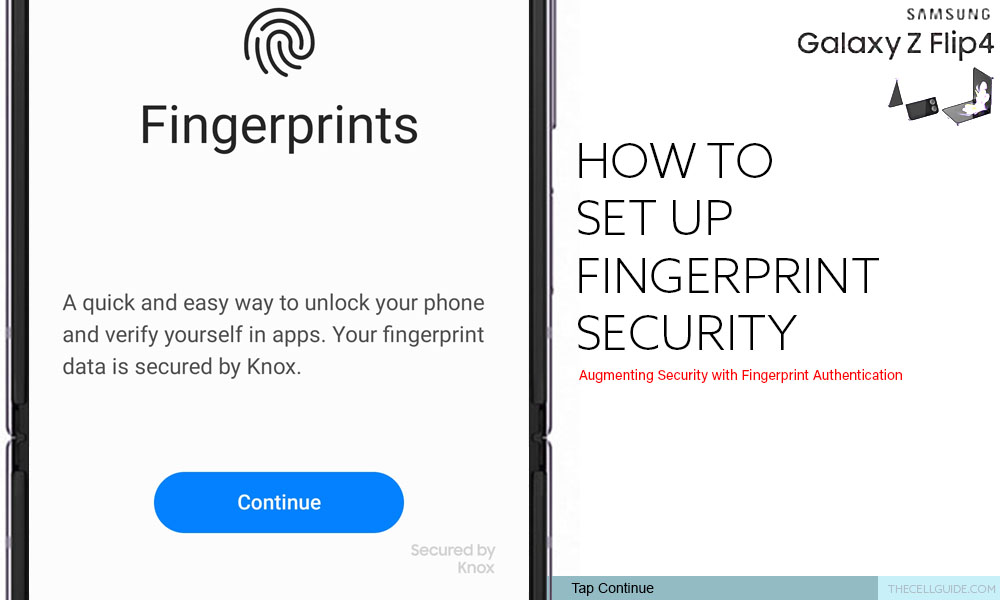 set up fingerprint security galaxy z flip4 continue