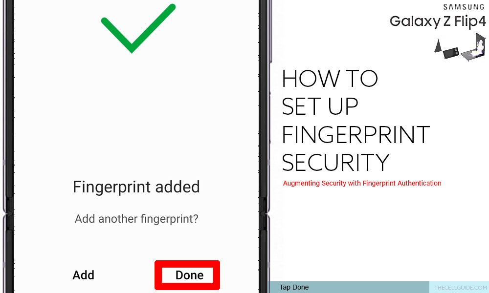 set up fingerprint security galaxy z flip4 done
