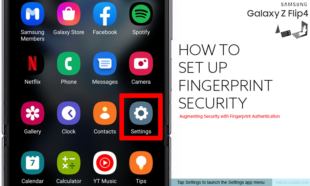 set up fingerprint security galaxy z flip4 settings