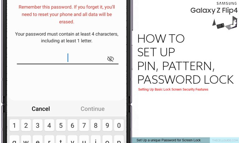 How To Set Up PIN Pattern Password Security On Galaxy Z Flip 4