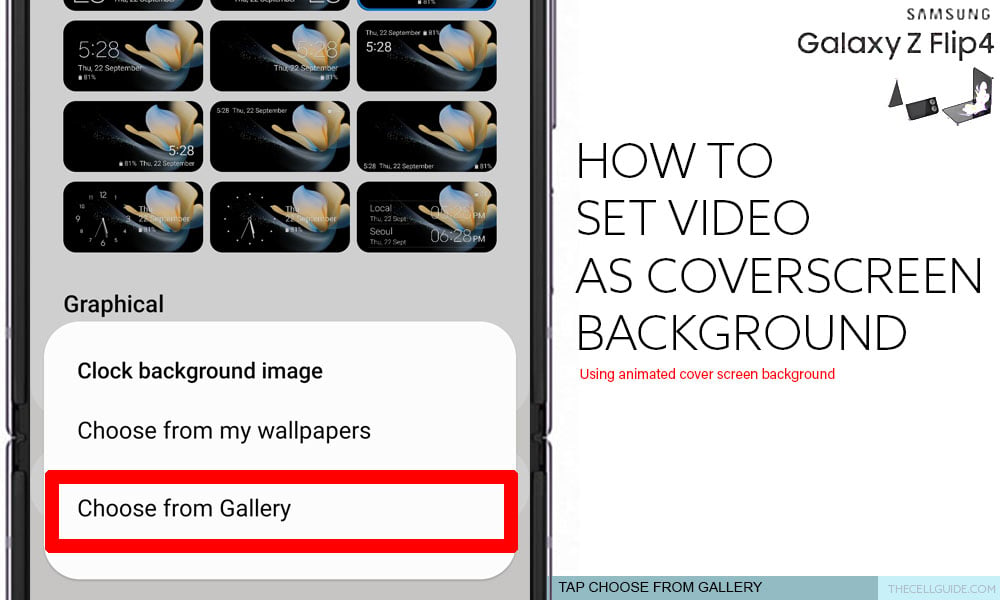set video file on galaxy z flip4 coverscreen background CFG