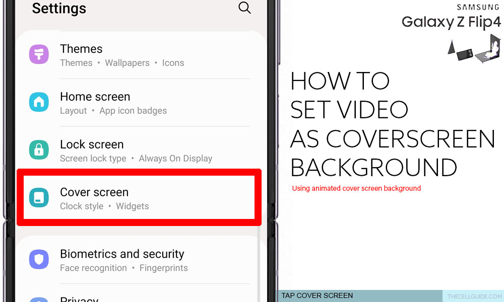 set video file on galaxy z flip4 coverscreen background CS