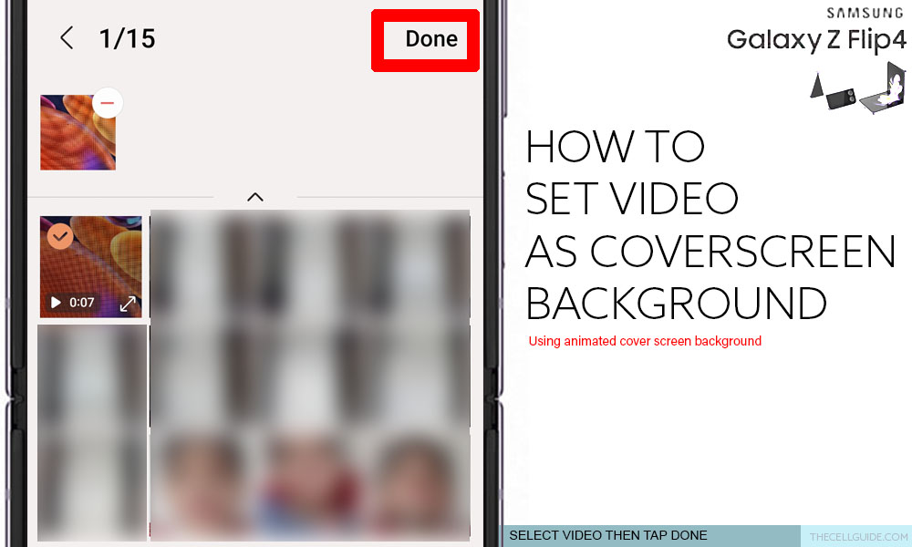 set video file on galaxy z flip4 coverscreen background DONE