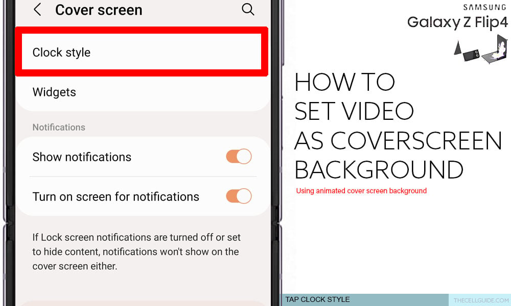 set video file on galaxy z flip4 coverscreen background STYLE