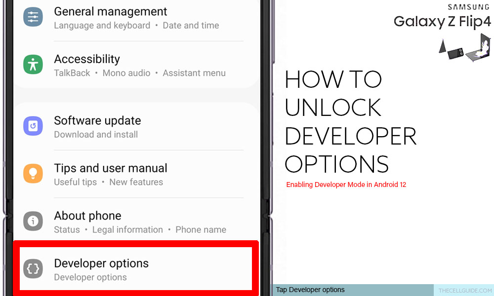 unlock developer options galaxy z flip4 do
