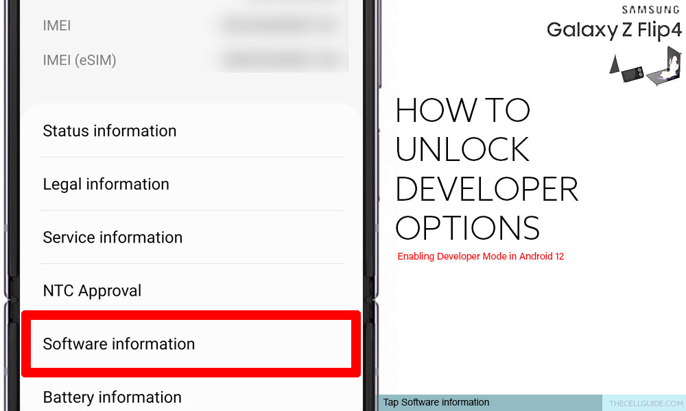 unlock developer options galaxy z flip4 software