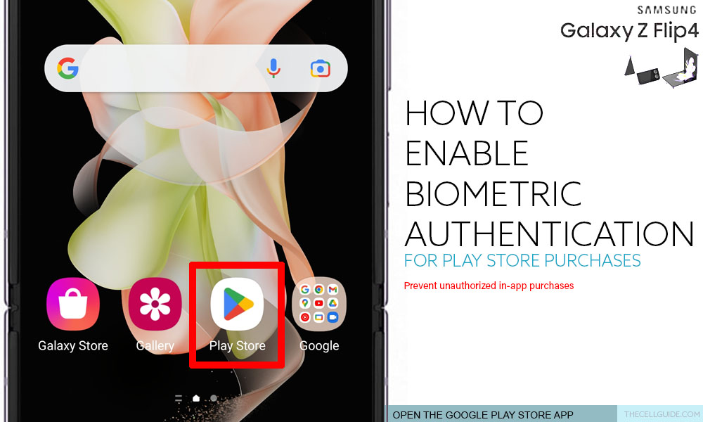 enable biometric authentication galaxy z flip4 play store OPEN