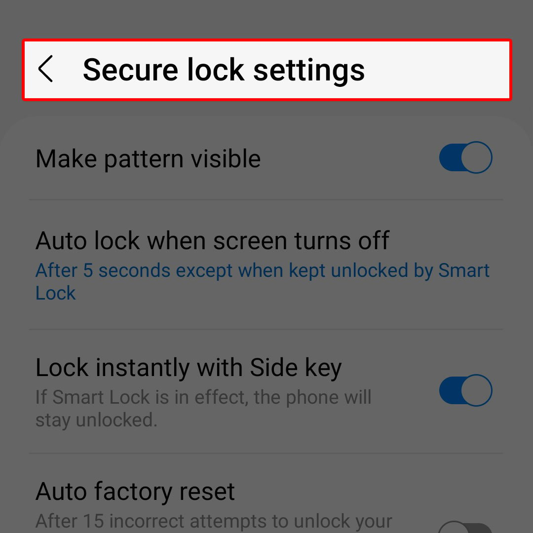 enable disable lock pattern galaxy z flip4 5
