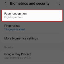 enable face recognition galaxy z flip4 3