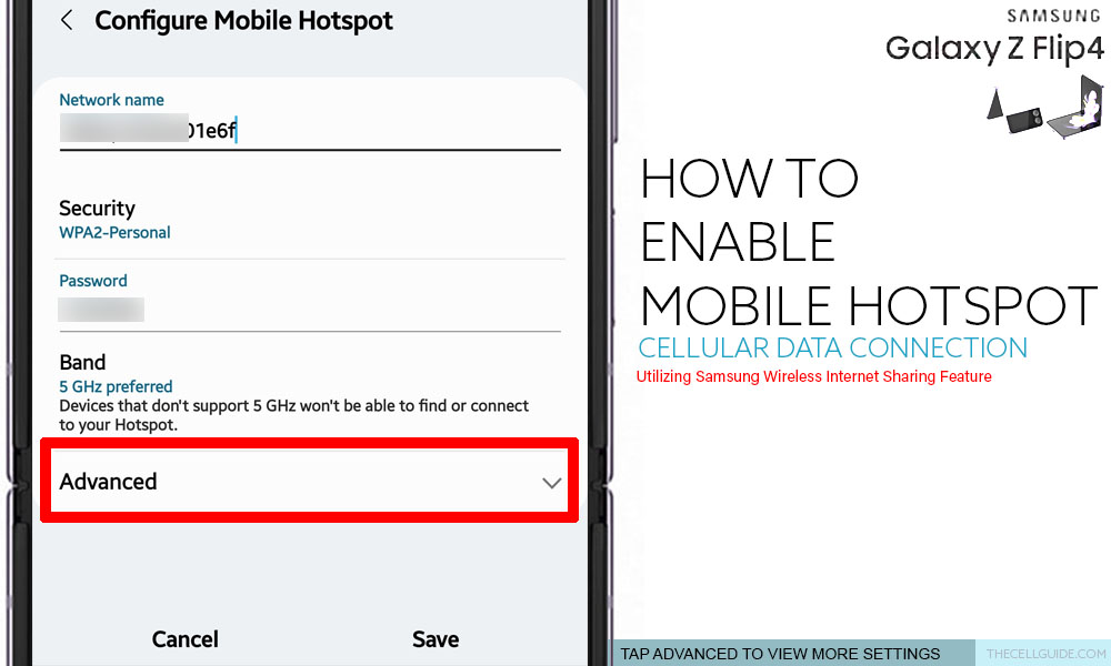 enable mobile hotspot galaxy z flip4 ADVANCED