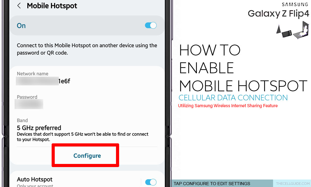 enable mobile hotspot galaxy z flip4 CONFIGURE