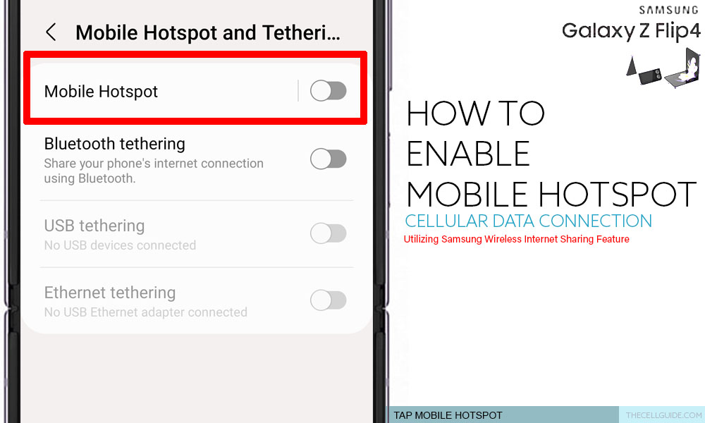 enable mobile hotspot galaxy z flip4 MH