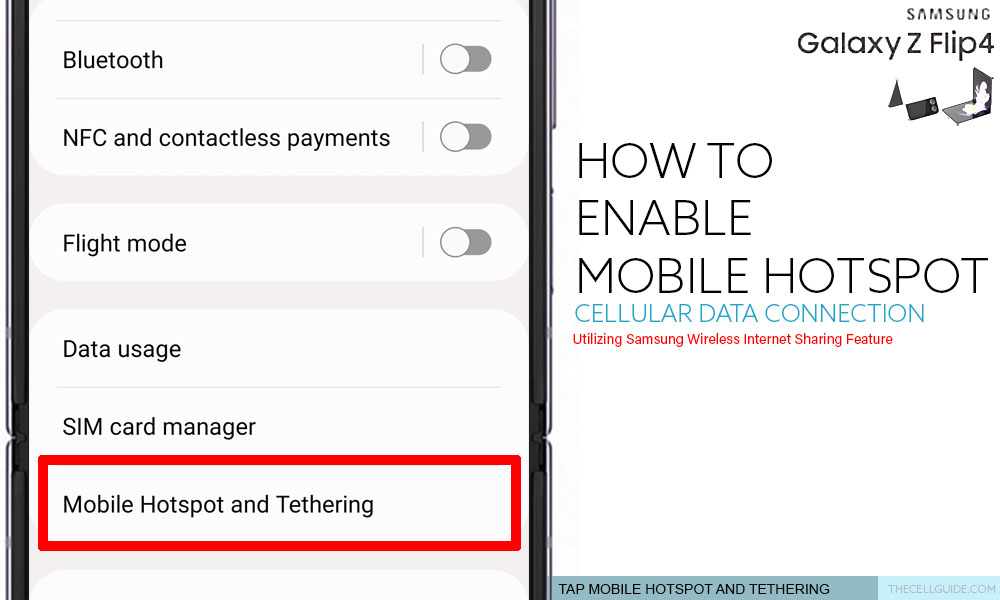enable mobile hotspot galaxy z flip4 MHAT