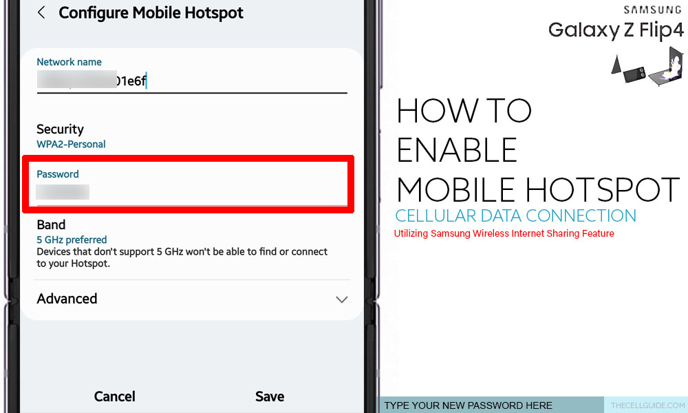 enable mobile hotspot galaxy z flip4 PASSWORD