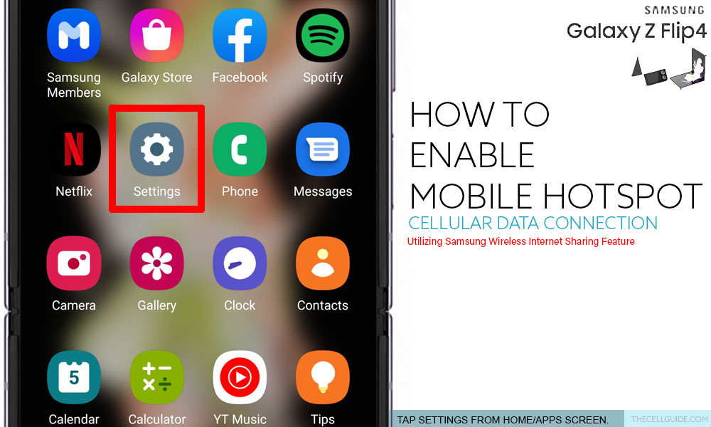 enable mobile hotspot galaxy z flip4 SETTINGS