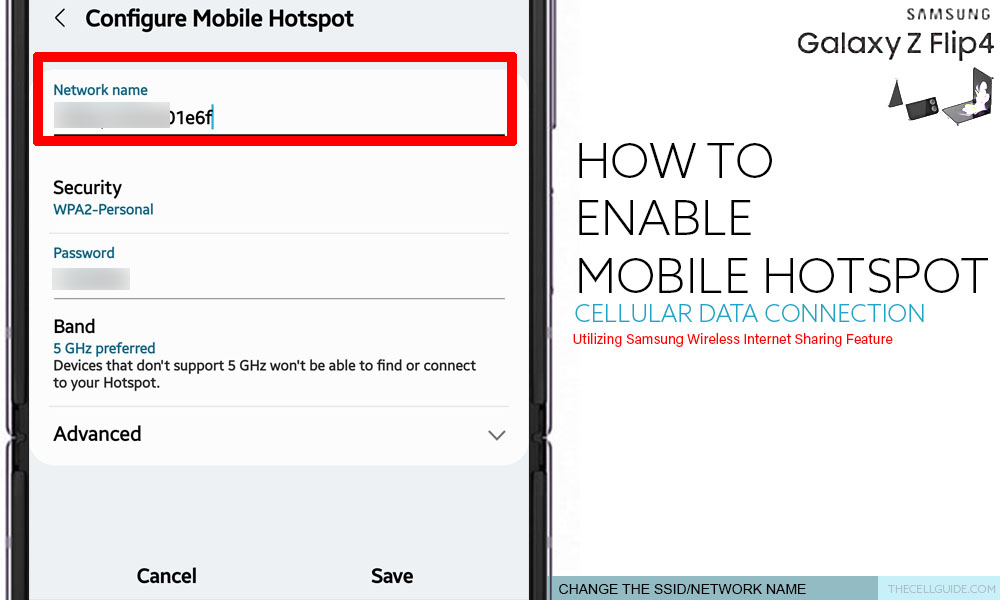 enable mobile hotspot galaxy z flip4 SSID