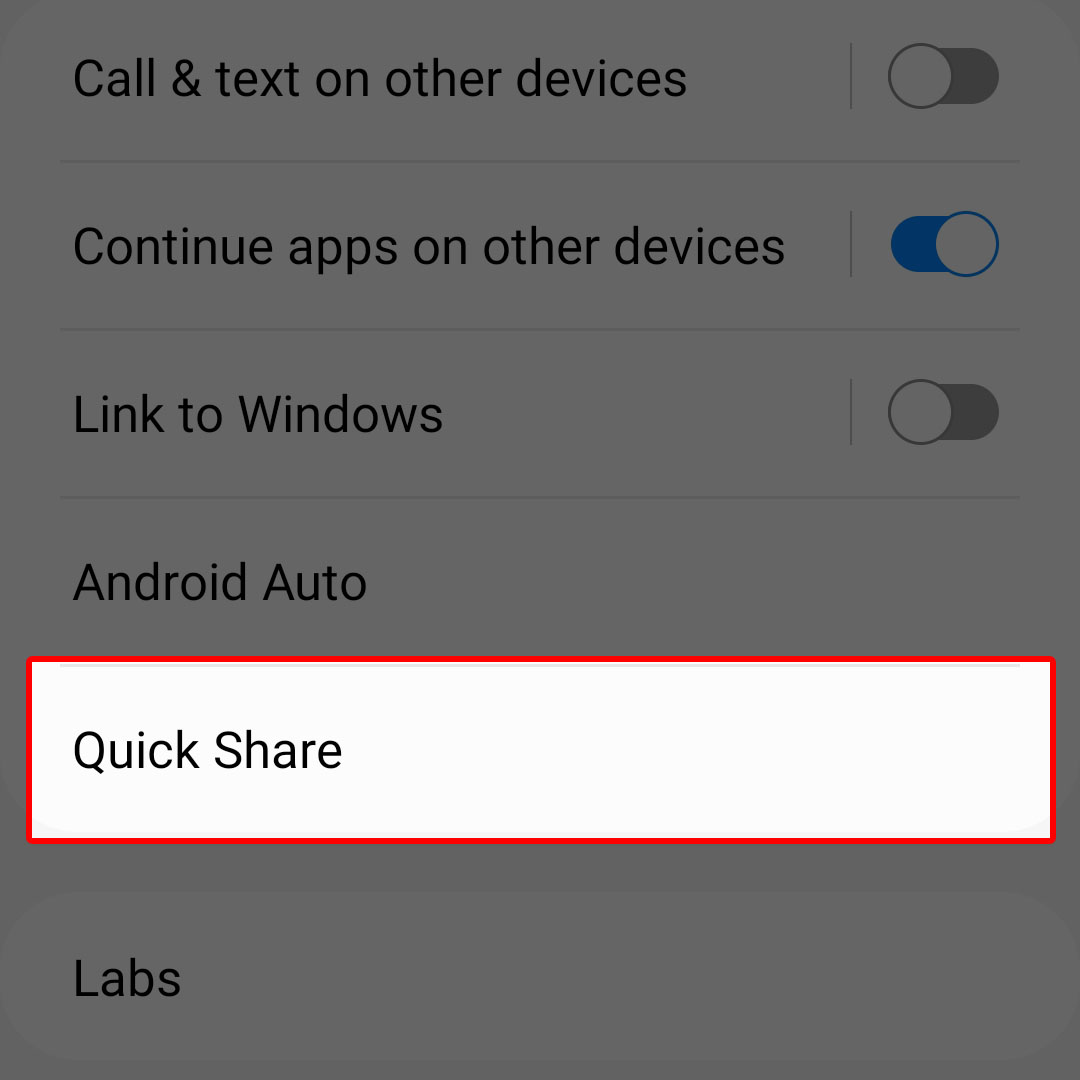 enable quick share galaxy z flip4 3