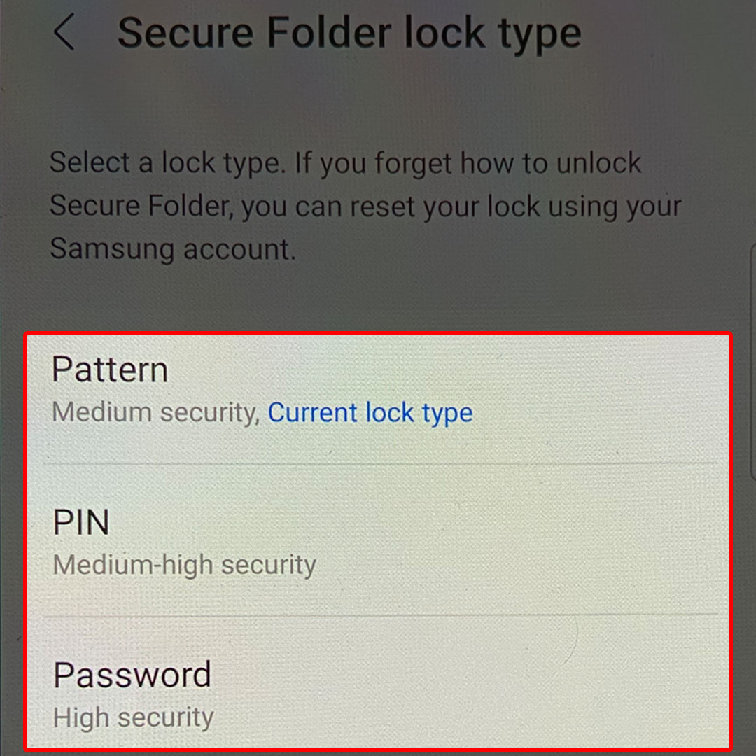 galaxy z flip4 secure folder lock type6