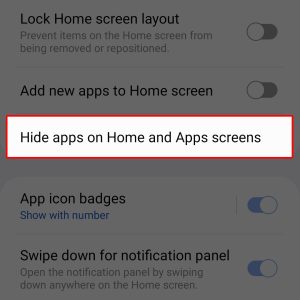 hide apps from home screen galaxy z flip4 3