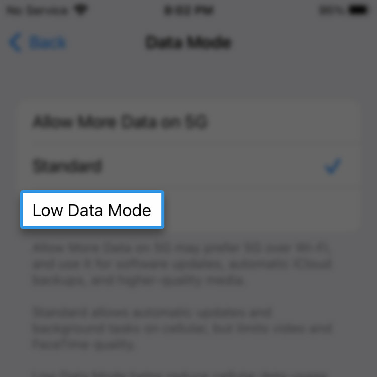 iphone se 3 low data mode 8