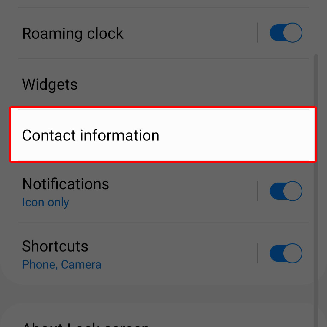 show contact info on lock screen galaxy z flip4 3