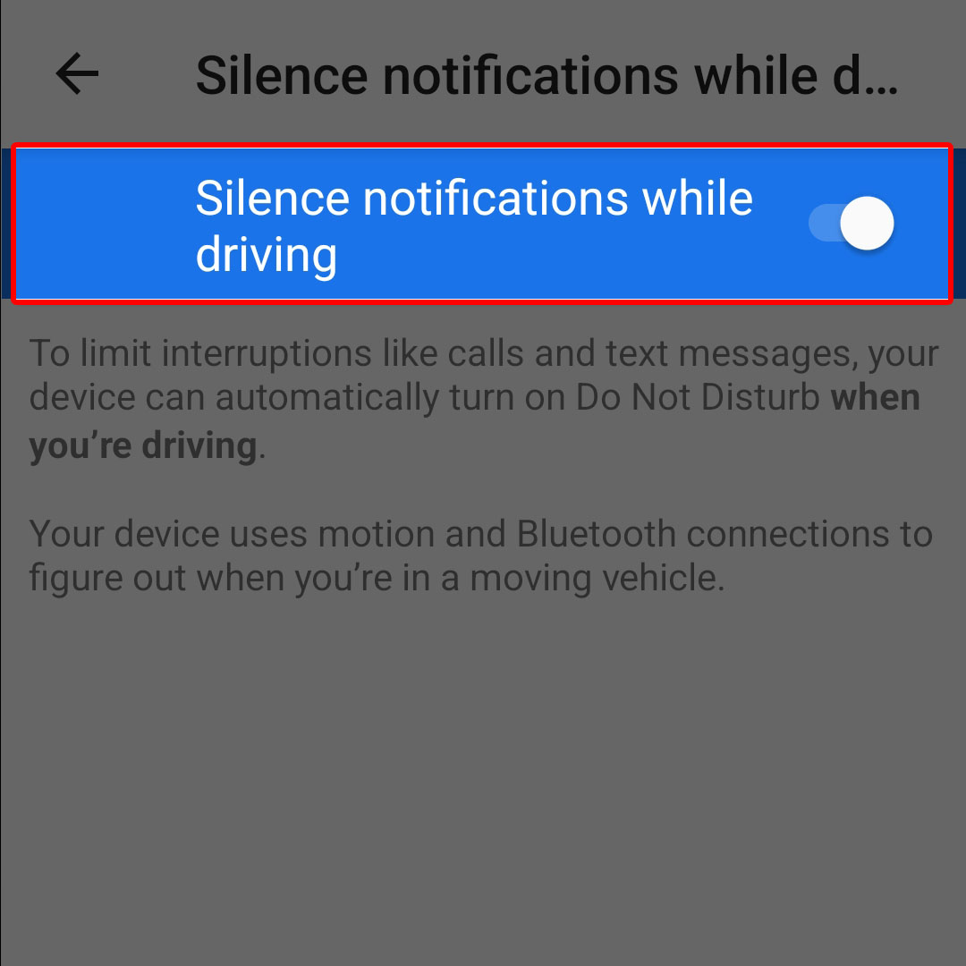 silence notifications while driving galaxy z flip4 4