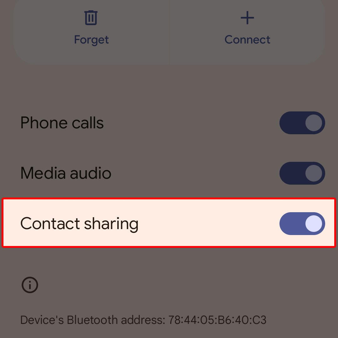 bluetooth contact sharing google pixel7 5