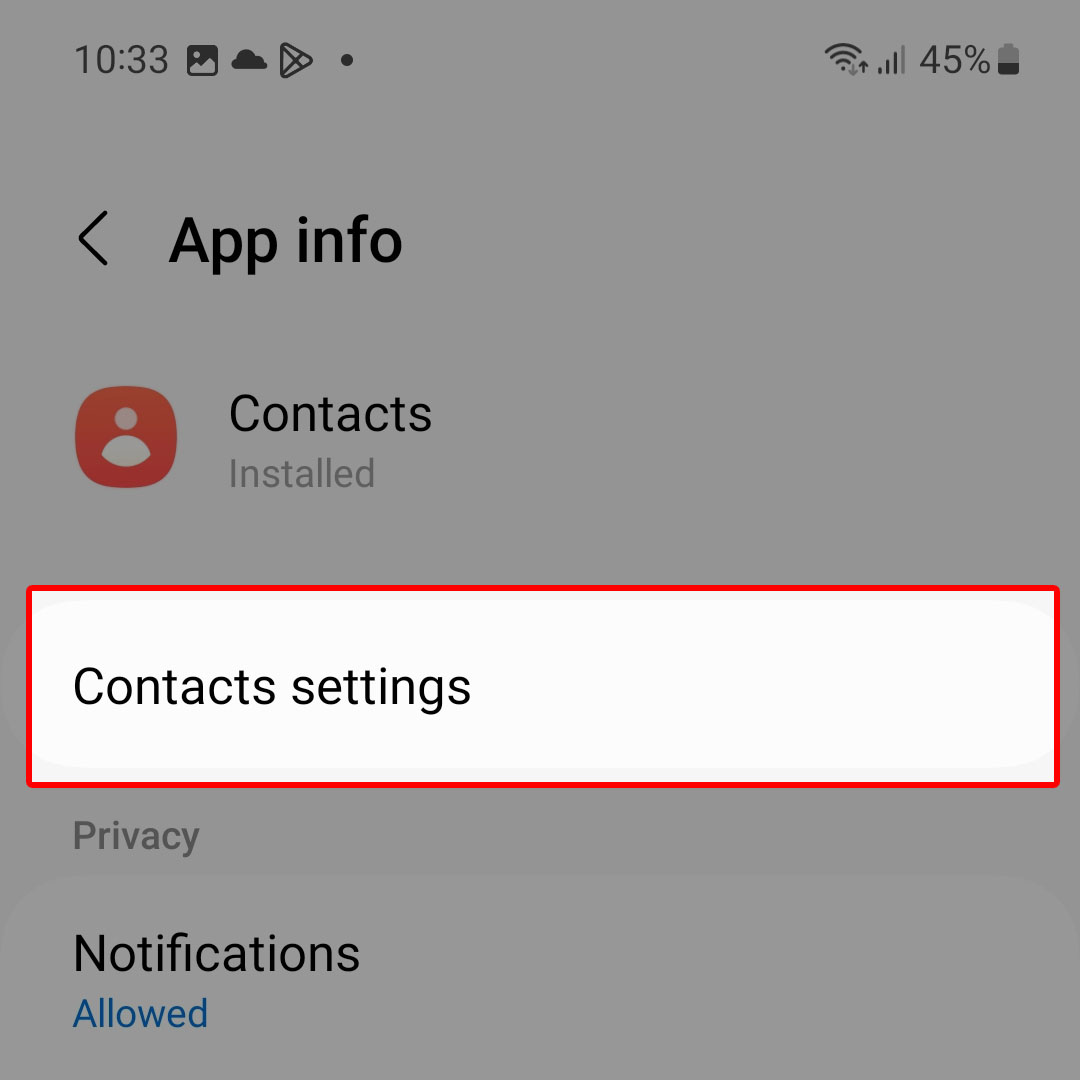 galaxy zflip4 contacts name format4