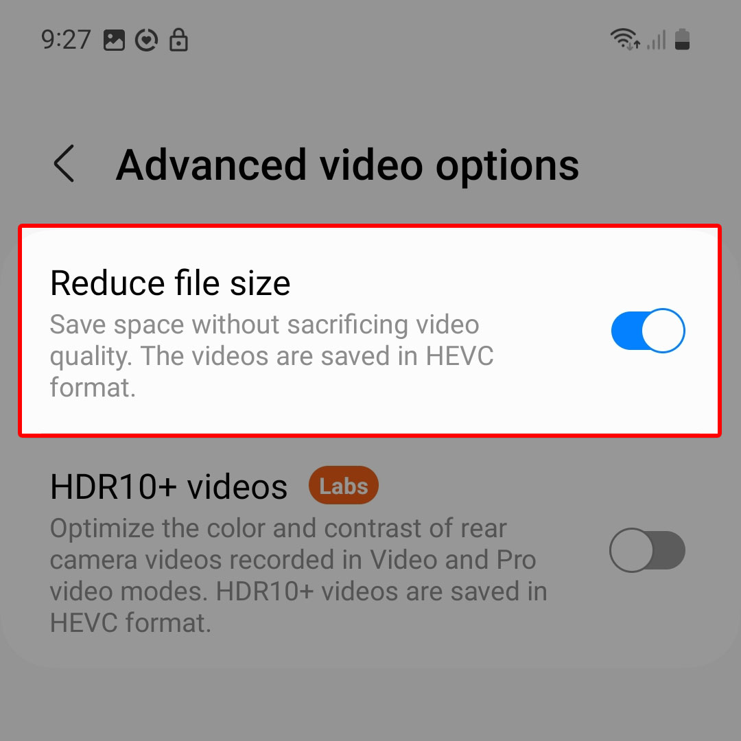 reduce video file size galaxy zflip46